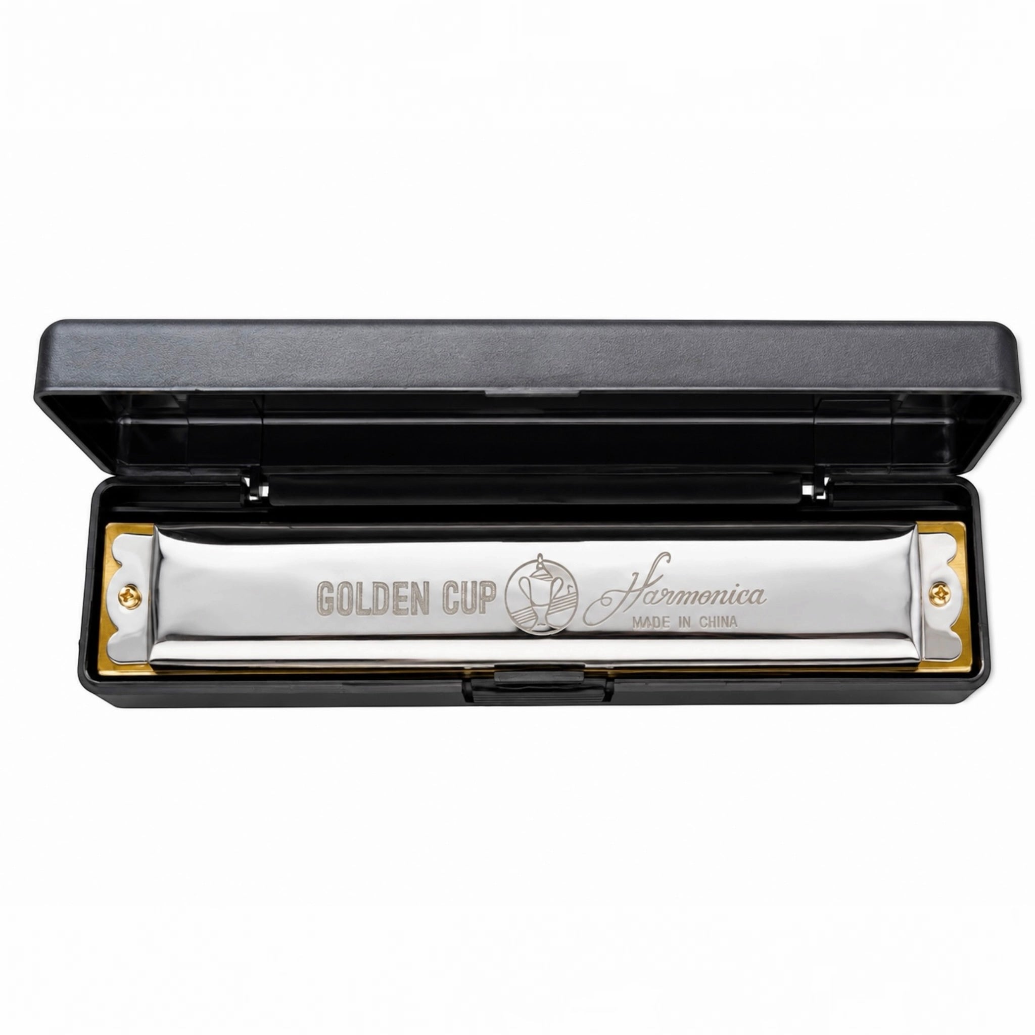 Golden Cup 24 Hole C Scale Chromatic Black Hard Case Harmonica