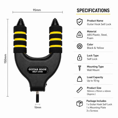 AMR Self-Locking Guitar Wall Mount - Fiber & Metal