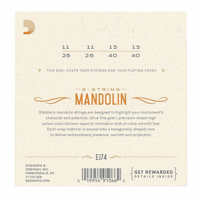 D’Addario EJ74 Phosphor Bronze Medium Mandolin Strings
