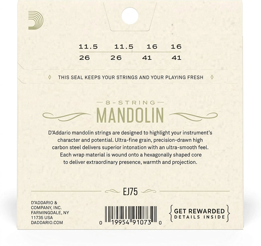 D'Addario EJ75 Phosphor Bronze Medium Heavy Mandolin Strings