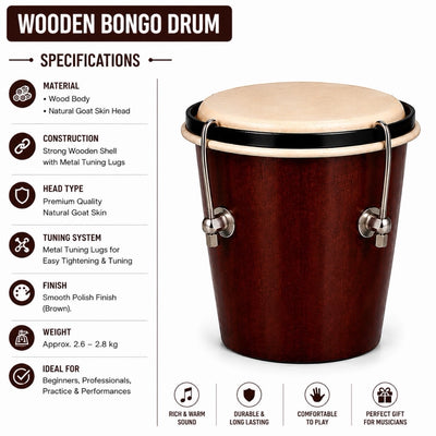 YS Wooden Bongo - 2 Pc