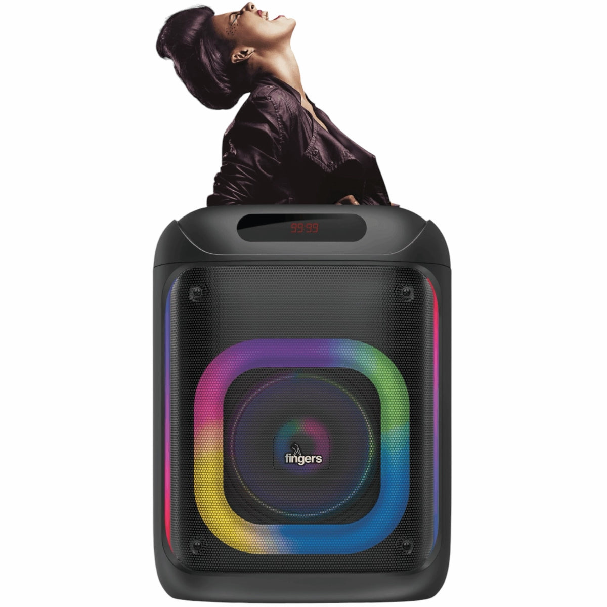 Fingers 2Mic-ThunderBox45 Portable Bluetooth Speaker with 2 Wireless Microphones