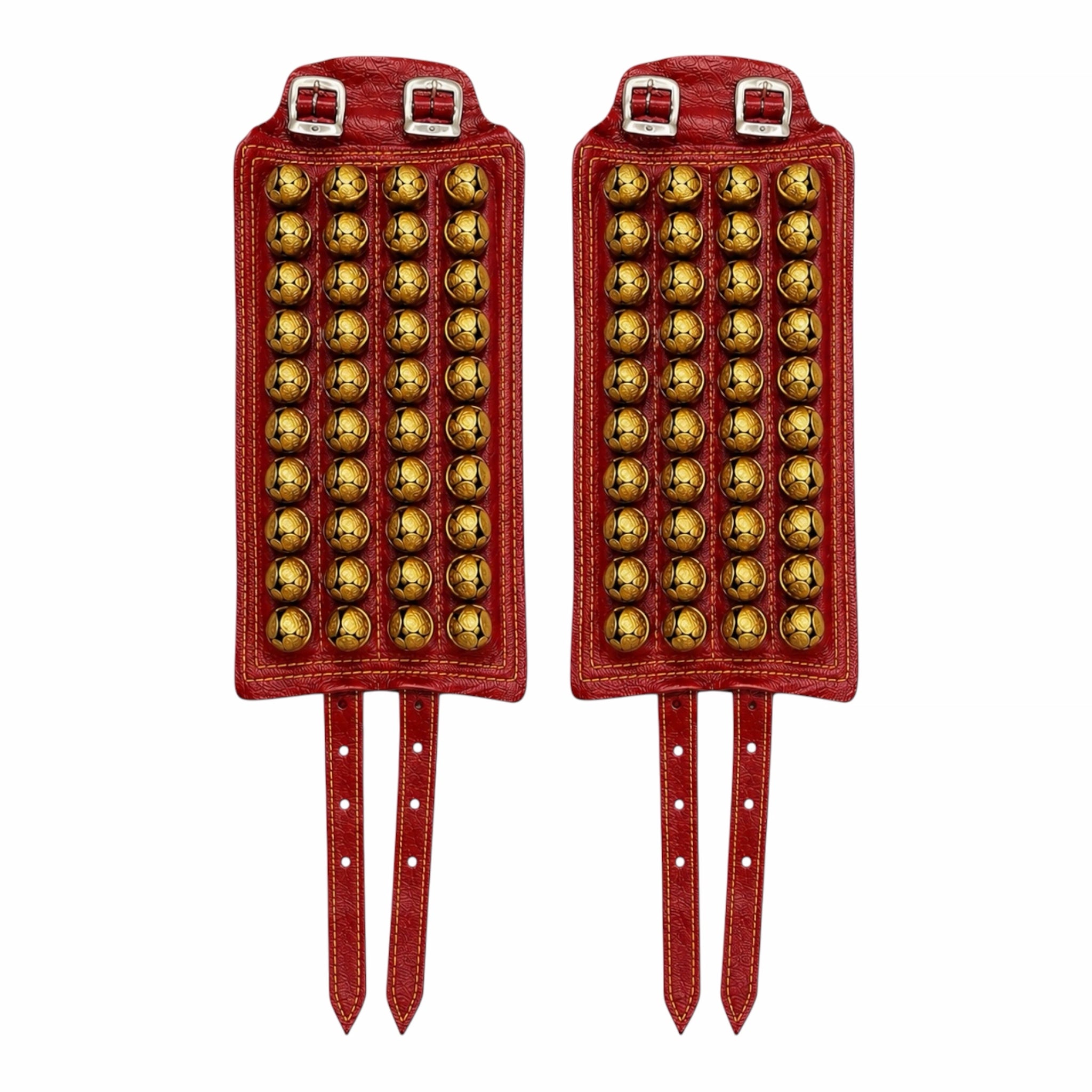 RG Leather 4-Line Ghungroo - Maroon