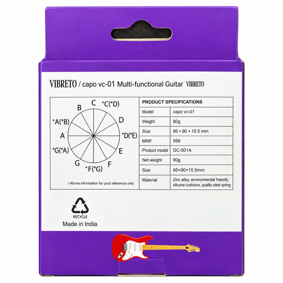 Vibrato Guitar Capo - Black