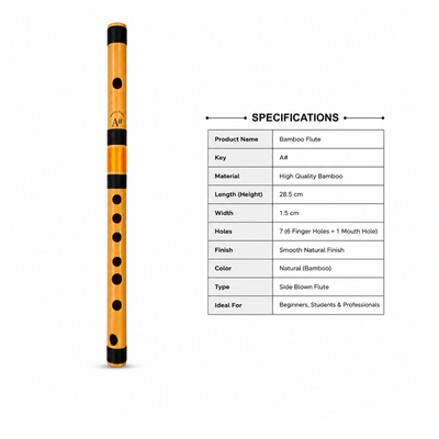 Radhe Bamboo Side A# Mid Flute