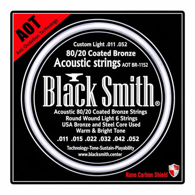 Black Smith AOT BR-1152 Coated 80/20 Bronze Acoustic Strings - 11-52