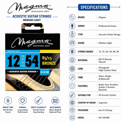 Magma GA140 B 85 Acoustic Guitar Strings