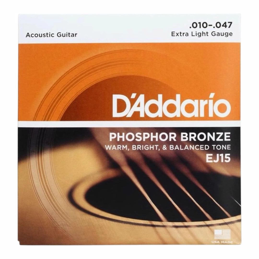 D’Addario EJ15 Phosphor Bronze Extra Light Acoustic Guitar Strings - 10-47