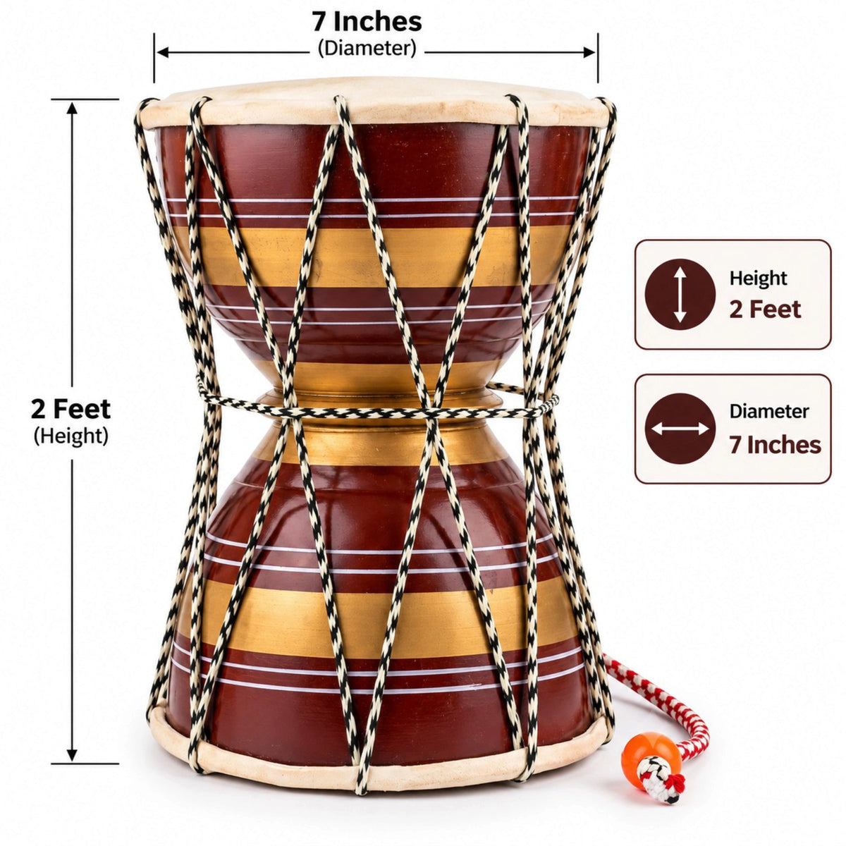 NM 8 Inch Wooden Damroo