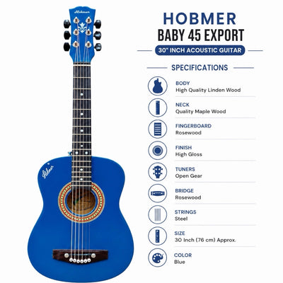 Hobmer 45-BB Export Electro-Acoustic Guitar - Blue Black