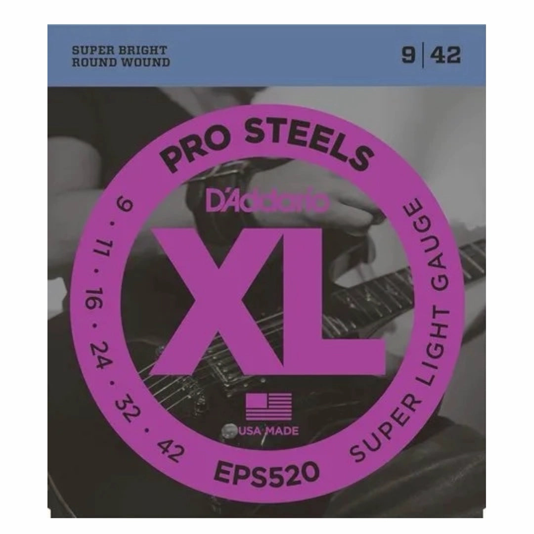 D’Addario EPS520 ProSteels Super Light Electric Guitar Strings - 09-42