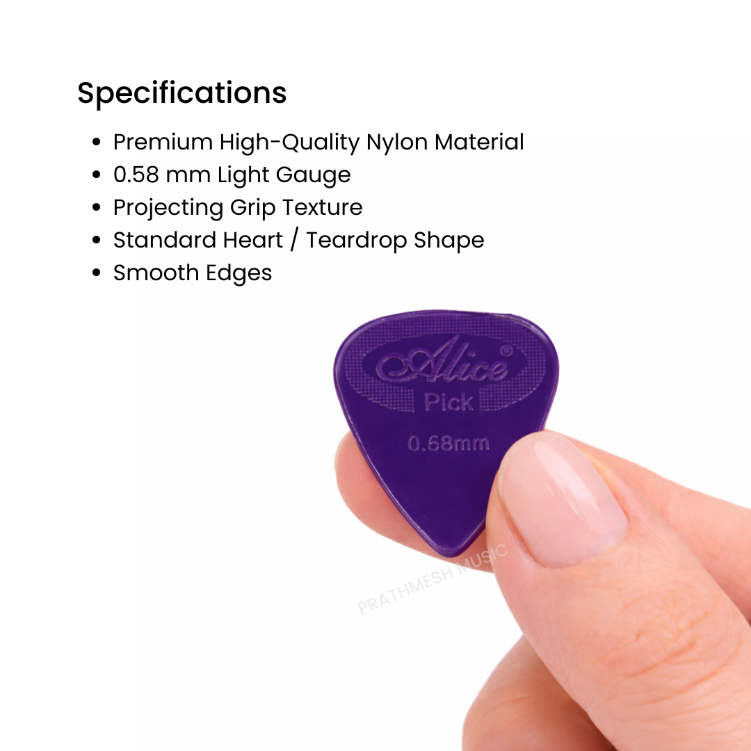 Alice AP-12G Nylon Guitar Picks – 0.58 mm (12 pcs)