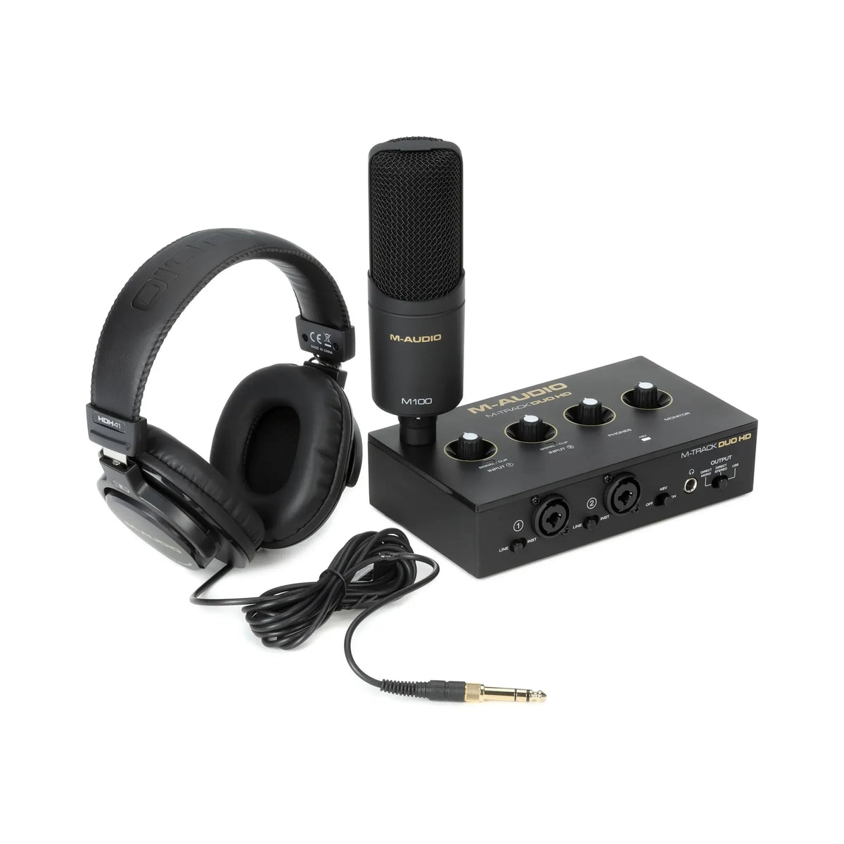 M-Audio M-Track Duo HD Recording Bundle with Microphone & Headphones