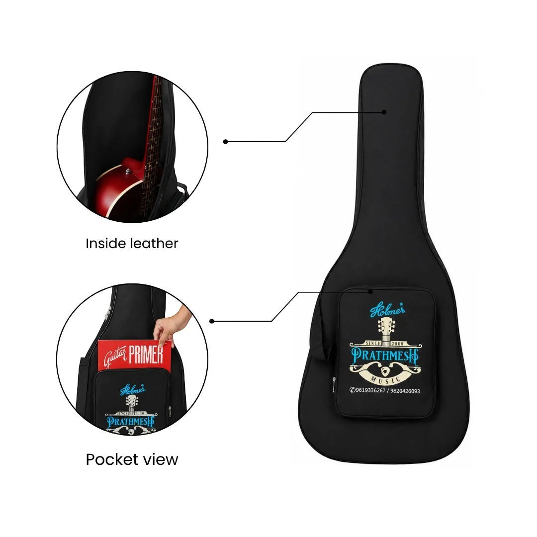 Prathmesh Music Hobmer acoustic guitar gig bag with accessory pocket and padded interior for instrument protection