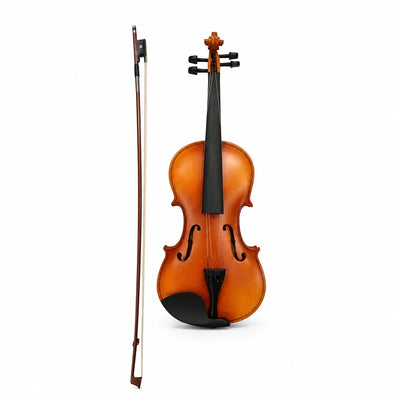 Prathmesh Music 3/4 size Granada Adagio violin outfit with a glossy wood finish and included bow on white background