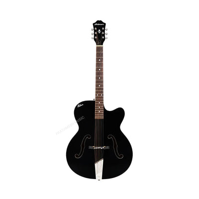 Prathmesh Music Hobmer 265-BK electro-acoustic guitar in a sleek black finish with a cutaway body design.