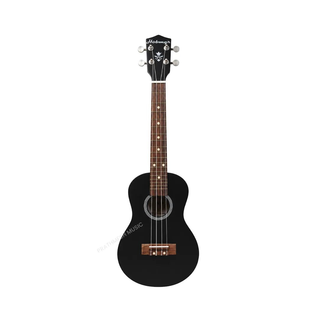 Prathmesh Music Hobmer 26-inch black concert ukulele with a glossy finish and wooden bridge