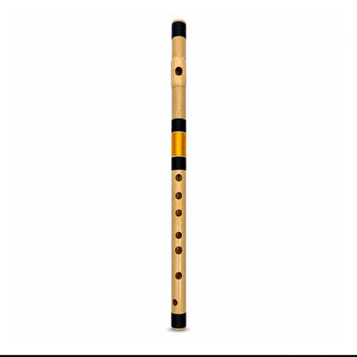 Prathmesh Music Radhe PVC F Middle scale side-blown bansuri flute with black and gold decorative bands