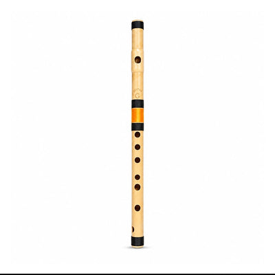 Prathmesh Music Radhe PVC G Middle side-blown flute with a bamboo-look finish and black binding rings.