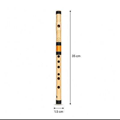 Prathmesh Music Radhe PVC G Middle side-blown bansuri flute with 35cm length and 1.5cm diameter for beginners.